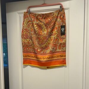 Vince Camuto Vibrant Paisley Pencil Skirt
